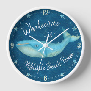 Beach House Blue Whale Nautical Whalecome   Aangep