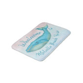 Beach House Blue Whale Nautical Whalecome | Naam Badmat (Gekanteld)