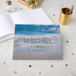 Beach House Blue White Coastal Ocean Guest Book Gastenboek