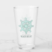 Beach House Boat Helm Aqua Blue ID623 Glas (Achterkant)