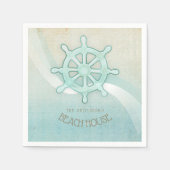 Beach House Boat Helm Aqua Blue ID623 Servet (Voorkant)