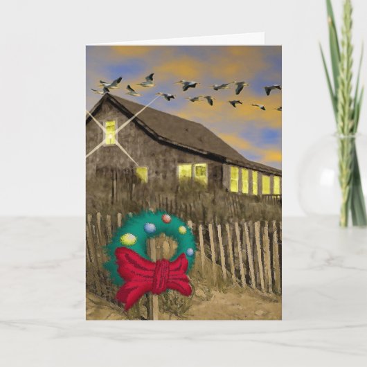 Beach House Christmas Card-V Feestdagen Kaart (Voorkant)