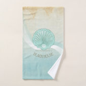 Beach House Clam Shell Aqua Blue ID623 Bad Handdoek (Handdoek)