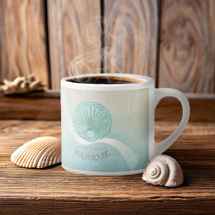 Beach House Clam Shell Aqua Blue ID623 Espresso Kop