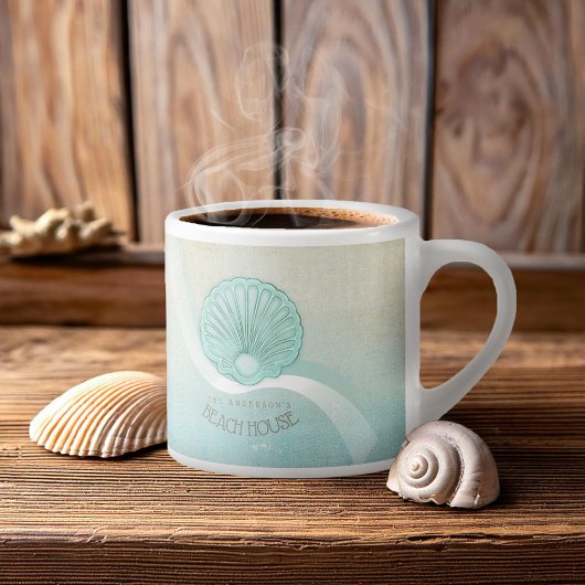 Beach House Clam Shell Aqua Blue ID623 Espresso Kop