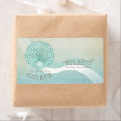 Beach House Clam Shell Aqua Blue ID623 Etiket (Insitu)