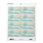 Beach House Clam Shell Aqua Blue ID623 Etiket (Full Sheet)