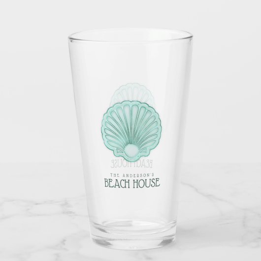 Beach House Clam Shell Aqua Blue ID623 Glas (Achterkant)