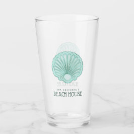 Beach House Clam Shell Aqua Blue ID623 Glas
