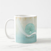 Beach House Clam Shell Aqua Blue ID623 Koffiemok (Links)