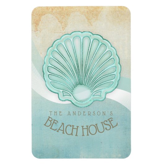 Beach House Clam Shell Aqua Blue ID623 Magneet (Verticaal)