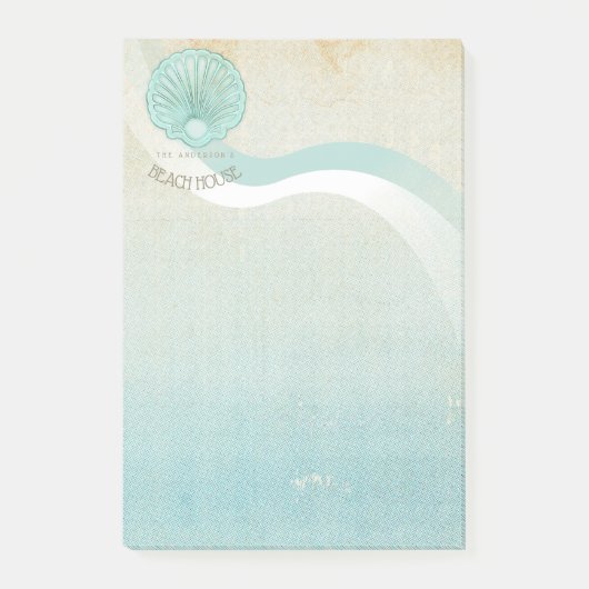 Beach House Clam Shell Aqua Blue ID623 Post-it® Notes (Voorkant)