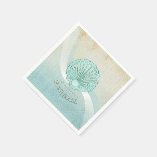 Beach House Clam Shell Aqua Blue ID623 Servet (Hoek)