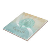 Beach House Clam Shell Aqua Blue ID623 Tegeltje (Zijkant)