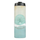 Beach House Clam Shell Aqua Blue ID623 Thermosbeker (Voorkant)