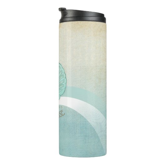 Beach House Clam Shell Aqua Blue ID623 Thermosbeker (Geroteerd rechts)