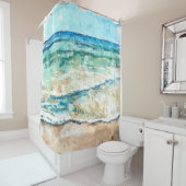 Beach House Coastal Artwork Showgordijn Douchegordijn (In situ)