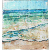 Beach House Coastal Artwork Showgordijn Douchegordijn (Voorkant)