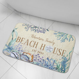 Beach House Coastal Coral Reef Familie Badmat