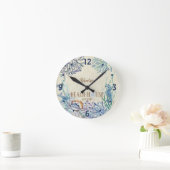 Beach House Coastal Ocean Personalized Ronde Klok (Huis)