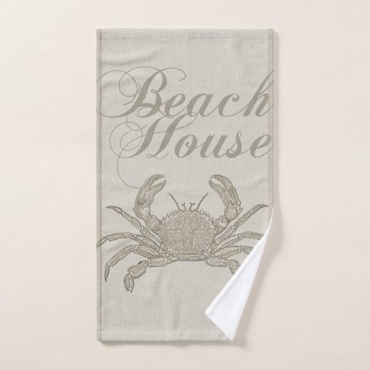 Beach House Crab Seashore Coastal  Bad Handdoek (Handdoek)