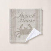 Beach House Crab Seashore Coastal  Bad Handdoek (Wasdoekje)