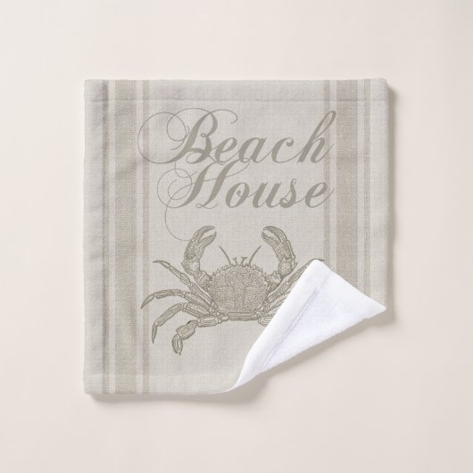 Beach House Crab Seashore Coastal  Bad Handdoek (Wasdoekje)