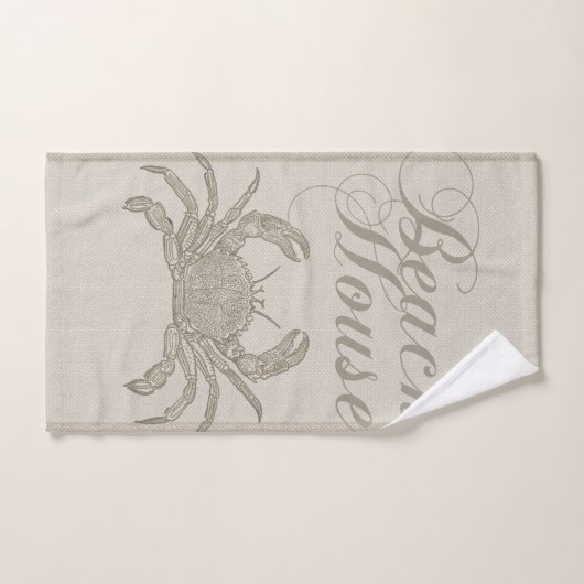 Beach House Crab Seashore Coastal  Bad Handdoek (Handdoek)