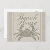 Beach House Crab Seashore Coastal  Briefkaart (Voorkant / Achterkant)