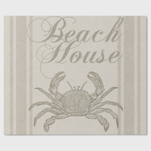 Beach House Crab Seashore Coastal  Cadeaupapier (Vlak)