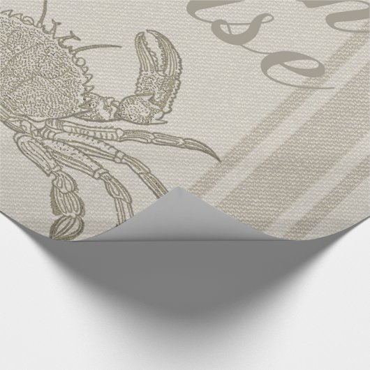 Beach House Crab Seashore Coastal  Cadeaupapier (Hoek)