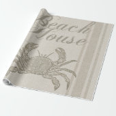 Beach House Crab Seashore Coastal  Cadeaupapier (Uitgerold)