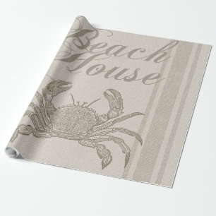 Beach House Crab Seashore Coastal  Cadeaupapier