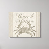 Beach House Crab Seashore Coastal  Canvas Afdruk (Voorkant)