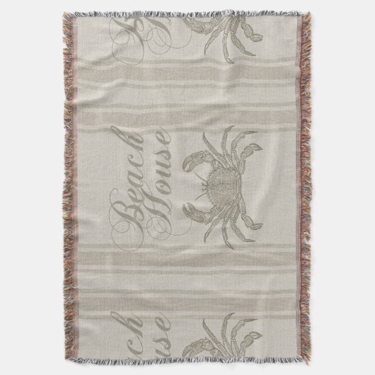 Beach House Crab Seashore Coastal Deken (Voorkant Verticaal)