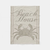 Beach House Crab Seashore Coastal  Fleece Deken (Voorkant)