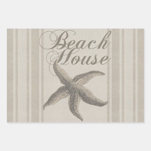 Beach House Crab Seashore Coastal  Inpakpapier Vel (Voorkant 3)