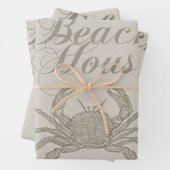 Beach House Crab Seashore Coastal  Inpakpapier Vel (In situ)