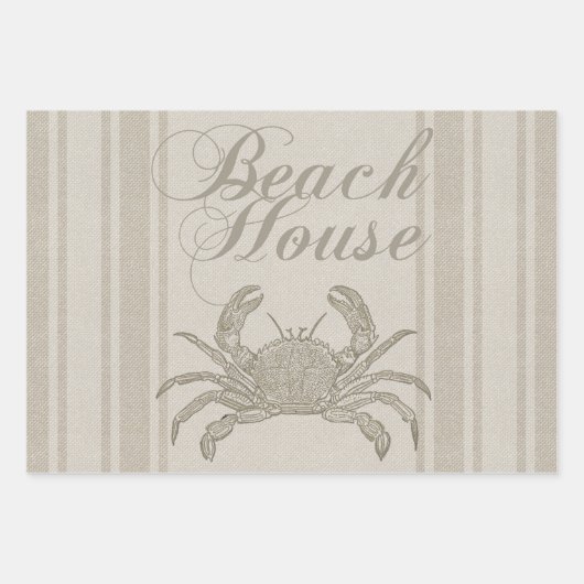 Beach House Crab Seashore Coastal  Inpakpapier Vel (Voorkant)