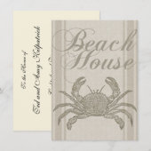Beach House Crab Seashore Coastal  Kaart (Voorkant / Achterkant)