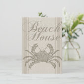 Beach House Crab Seashore Coastal  Kaart (Staand voorkant)