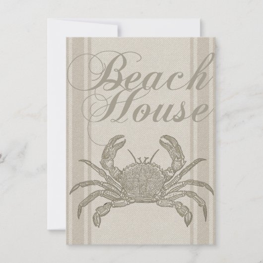 Beach House Crab Seashore Coastal  Kaart (Voorkant)