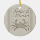 Beach House Crab Seashore Coastal  Keramisch Ornament (Voorkant)
