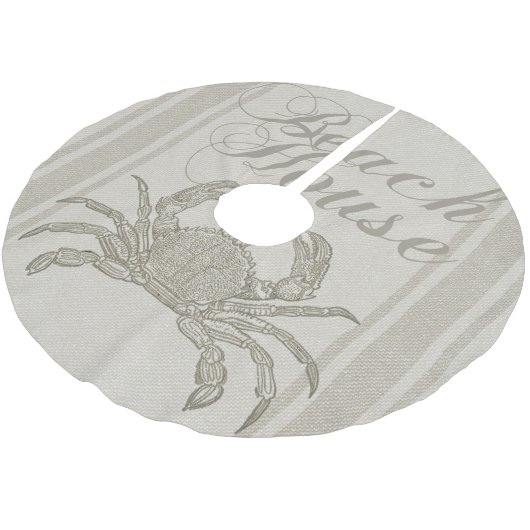 Beach House Crab Seashore Coastal  Kerstboom Rok (Gekanteld)