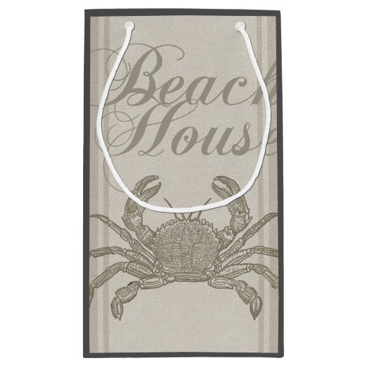 Beach House Crab Seashore Coastal  Klein Cadeauzakje (Achterkant)