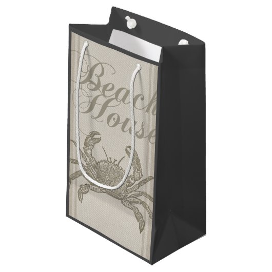 Beach House Crab Seashore Coastal  Klein Cadeauzakje (Voorkant Gekanteld)
