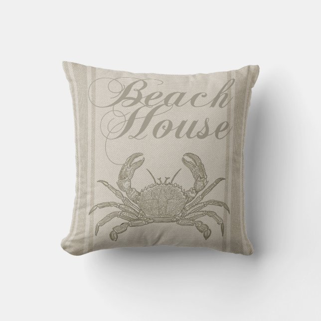 Beach House Crab Seashore Coastal  Kussen (Voorkant)