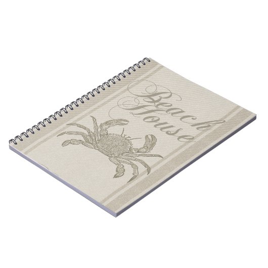 Beach House Crab Seashore Coastal  Notitieboek (Linkerzijde)