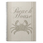Beach House Crab Seashore Coastal  Notitieboek (Voorkant)