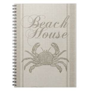 Beach House Crab Seashore Coastal  Notitieboek
